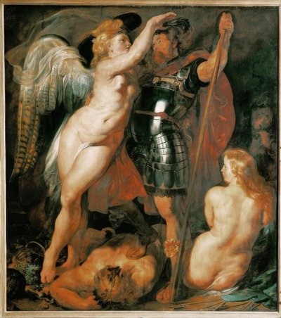 De kroning van de deugdheld door Peter Paul Rubens